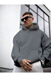 Erkek Avant Sırt Baskılı Oversize Kapşonlu Sweatshirt