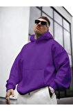 Erkek Sırt NY Baskılı Kapüşonlu Sweatshirt