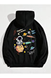 Kadın Galaxy Sırt Baskılı Oversize Sweatshirt