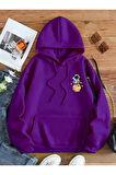 Kadın Galaxy Sırt Baskılı Oversize Sweatshirt