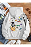 Kadın Galaxy Sırt Baskılı Oversize Sweatshirt