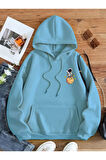 Kadın Galaxy Sırt Baskılı Oversize Sweatshirt