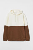 Erkek Parçalı Oversize Kapşonlu Sweatshirt
