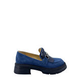  Disparita 257003 Hakiki Deri Loafer Kadın Ayakkabı Tokalı Fırfırlı