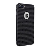 FitCase iPhone 7-8 Plus Carbon Desen Arka Kapak Siyah