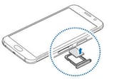 Samsung Galaxy S6 Edge G925 Sim Kart Yuvası Sim Tepsisi Kızağı - Siyah