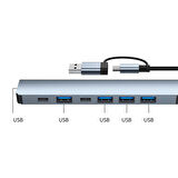 HEPU HP-B03 7in1 USB/Type-C HUB Çoklayıcı