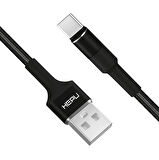 HEPU HP-415 Solid USB - Type-C QC3.0 3.1A Şarj Kablosu 1mt Siyah