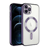 iPhone 11 Pro Kılıf Magsafe Özellikli Metal Lazer Silikon Kapak FC2855