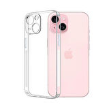 FitCase iPhone 15 Plus Kılıf Kamera Korumalı Silikon Şeffaf Arka Kapak