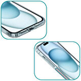 FitCase iPhone 15 Plus Kılıf Kamera Korumalı Silikon Şeffaf Arka Kapak