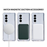 Samsung Galaxy Z Fold4 Kılıf Magsafe Özellikli Şeffaf Silikon Kapak