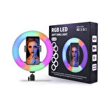 Soft Ring Light MJ30 12" 30cm RGB LED Halka Işık Tripodlu Selfie Işığı