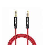 BlitzPower 3.5mm Aux Audio Ses Kablosu 1mt Kırmızı/Siyah