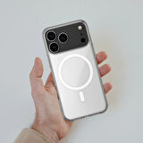 iPhone 17 Pro Max Kılıf Magsafe Özellikli Şeffaf Silikon Kapak