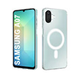 Samsung Galaxy A07 Kılıf Magsafe Özellikli Şeffaf Silikon Kapak