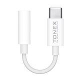 Tonex AX-03 Type-C to 3.5mm Kulaklık Dönüştürücü Kablo Beyaz