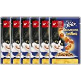 Felix Sensations Sığır Etli Domatesli Yaş Kedi Maması 85 gr - 6 Adet