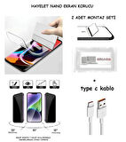 Xiaomi Mİ 13 ULTRA Nano Ekran Koruyucu  Esnek MAT HAYALET + Type C Kablo