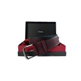 Fossil Bordo Suni Deri 4,5 cm Erkek Kemeri-130cm