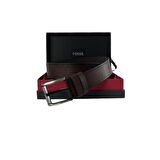 Fossil Kahve Suni Deri 4,5 cm Erkek Kemeri 110