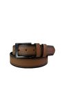  Fossil Taba Çift Dikiş Suni Deri 4 cm Erkek Kemeri-120Cm