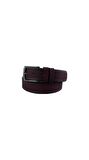 Fossil Bordo Çift Dikiş Suni Deri 4 cm Erkek Kemeri-120 Cm