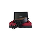 Fossil Siyah Suni Deri 4 cm Erkek Kemeri-115 Cm