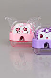DEKOMUS İLE YENİ SEZON LİSANSLI KUROMI,MELODY VE HELLO KITTY " 3 ADET " ÇİFT BIÇAKLI OVAL KALEMTRAŞ 