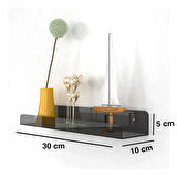 Duvar Raf (Transparan Füme 30cm x 10cm)