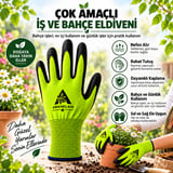 İş Ve Bahçe Eldiveni Çok Amaçlı Kaymaz Nefes Alabilir Yeşil 1 Çift