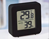 Mini LCD Dijital Sıcaklık Nem Ölçer Termometre Higrometre - Duvara Takılabilir Siyah