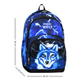 Hungry Wold Kurt Okul Çantası + Termal Beslenme + Kalemlik Kurt Çanta İlkokul Çantası Sırt Çantası