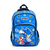 Speed Sonic Okul Çantası + Beslenme + Kalemlik Super Sonic Çanta İlkokul Çantası Sırt Çanta