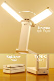 Şarjlı Masa Lambası 3 Renk 40 LED Katlanır Ayarlı Dokunmatik Dimmerli Okuma Işığı PR18