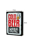Cold Beer Here! Tasarımlı Dekoratif Aydınlatma (24x17cm)