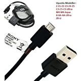 Sony Şarj Kablosu Micro Usb M4- E4- E5-M2 Şarj Data Kablosu