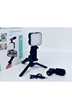 Ay-49 Video Making Kit Kumandalı Mikrofon Led Işık Mini Tripod Için Telefon Vlog Video Kayıt