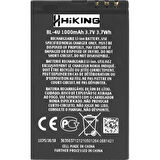 Hiking X9 İçin Pil Batarya Bl-4u 1000 Mah