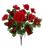 Yapay Çiçek Kırmızı Açelya Demeti 7 Dallı 33*20cm