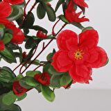 Yapay Çiçek Kırmızı Açelya Demeti 7 Dallı 33*20cm