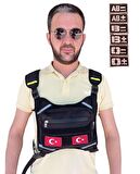Motorcu Göğüs Çantası Reflektörlü Su Geçirmez Kan Grubu Seçenekli