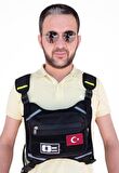 Motorcu Göğüs Çantası Reflektörlü Su Geçirmez Kan Grubu Seçenekli