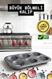 Mini Çocuklar İçin Cupcake Fırın Kalıbı 6 Büyük Bölmeli Muffin Kek Kalıbı
