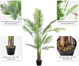 Yapay Ağaç Areka Ağacı Palmiye Ağacı Salon Bitkisi 150cm 19 Yaprak