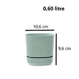 Omnipazar KRS-241 Pera Kare Dekoratif Kaktus Sukulent Saksı 0,60 Litre No 1