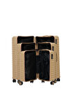 Keo-Plus Gold 3 lü Set Silikon Kırılmaz PP Valiz