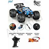 2.4GHz Uzaktan Kumandalı LED Işıklı 1:18 Ölçek 3.7V Şarjlı Hız Yapan Arazi Aracı - Oyuncak Bigfoot Jeep