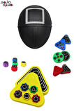 Squid Game Kare Maske + Kutulu Squid Game Gonggi Squid Game 5 Taş Oyuncak Beştaş