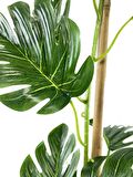 Yapay Çiçek Sarmaşık  Monstera Salon Bitkisi Siyah Saksılı 80cm 12 Yapraklı